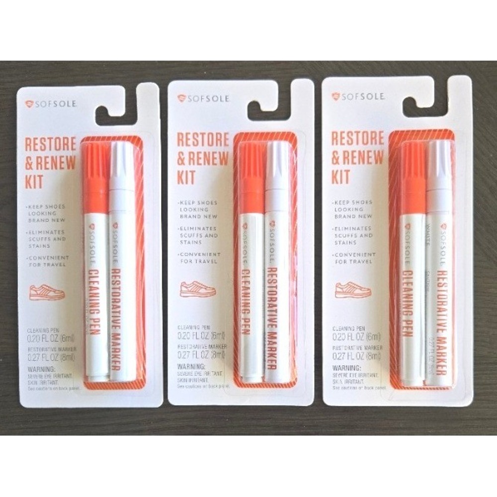 SofSole Restore & Renew Kit Cleaning Pen & White Restorative Marker Set of 3